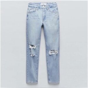 Good American/ Zara distressed jeans
